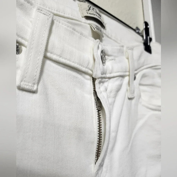 Women's J.Crew Toothpick Off White Skinny Jeans Size 26 Casual Summer Vacation - Picture 8 of 10